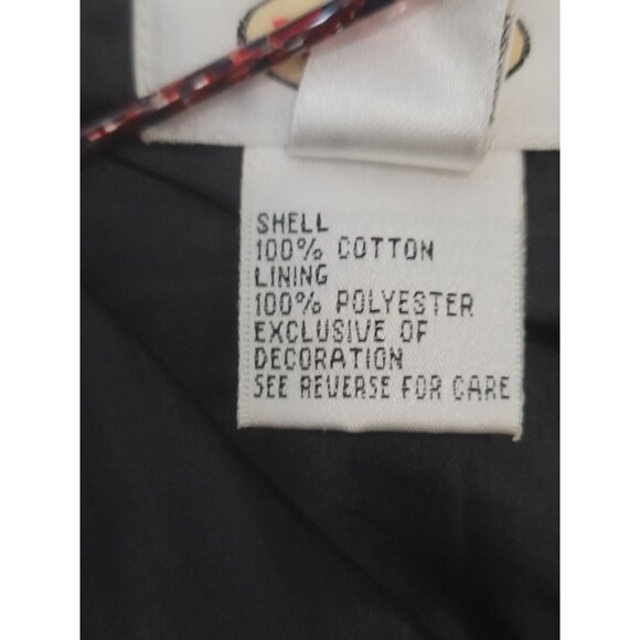 Talbots A-Line Skirt Black Floral Embroidered Lotus Flower Boho Retro Sz 6 - Picture 6 of 7